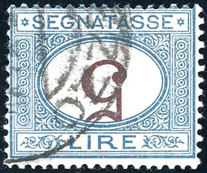 1870 - 5 lire azzurro e bruno, cifra ... 