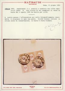 1920 - 5 cent. arancio e carminio, ... 