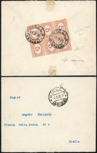 1920 - 5 cent. arancio e carminio, cifra ... 