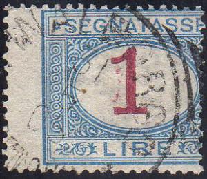 1890 - 1 lira azzurro e carminio, ... 