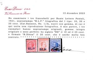 1921 - Soprastampati del I tipo, ... 