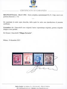 1921 - Soprastampati del I tipo, ... 