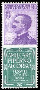 1924 - 50 cent. Piperno (13), buona ... 