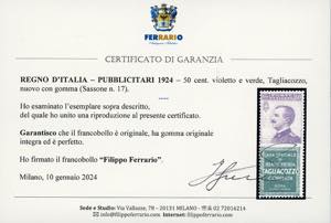 1924 - 50 cent. Tagliacozzo (17), ... 