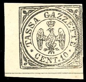 1859 - 10 cent. nero, varietà stampa smossa ... 