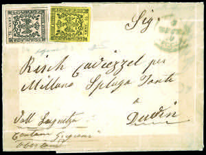 1859 - 15 cent. giallo, 25 cent. camoscio ... 