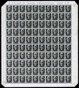 1943 - 15 cent. verde grigio, soprastampa ... 