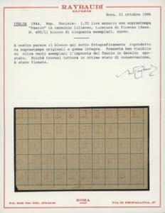 1944 - 1,25 lire, soprastampa ... 