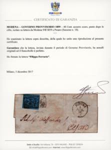 1859 - 40 cent. azzurro scuro ... 