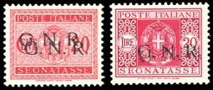 1944 - 20 cent. e 20 lire soprastampa G.N.R. ... 