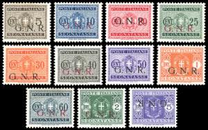 1943 - Soprastampati G.N.R. tiratura di ... 
