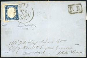 1859 - 20 cent. azzurro scuro (Sardegna ... 