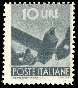 1946 - 10 lire Democratica, falso per posta ... 