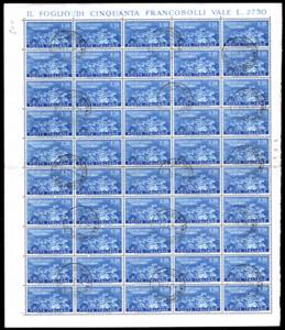 1951 - 55 lire Montecassino (665), foglio ... 