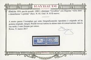 1954 - 1.000 lire Cavallino, ... 