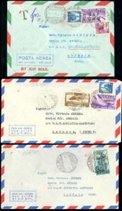 POSTA AEREA 1949/50 - Tre aerogrammi con ... 
