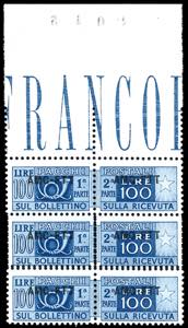 PACCHI POSTALI 1949 - 100 lire, soprastampa ... 