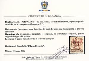 ARONA 1945 - 30 cent. ... 