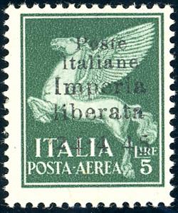 IMPERIA 1945 - 5 lire posta aerea, senza ... 
