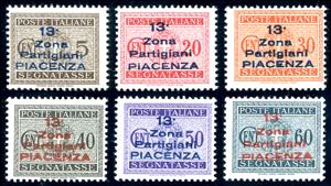 PIACENZA SEGNATASSE 1945 - 5,20,30,40,50 e ... 