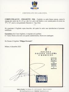 FOGLIETTI 1946 - Foglietto su ... 