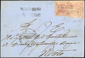 1859 - 1 grano rosa, 2 grana rosa, entrambi ... 