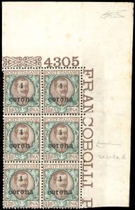 TRENTO E TRIESTE 1919 - 1 corona su 1 lira, ... 