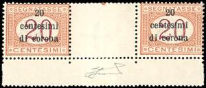 TRENTO E TRIESTE SEGNATASSE 1919 - 20 cent. ... 