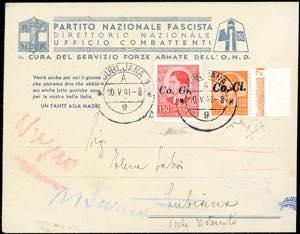 LUBIANA 1941 - 50 p. soprastampato Co.Ci. a ... 