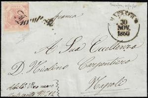 1860 - 2 grana rosa chiaro, I tavola (5), ... 