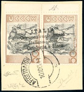 EMISSIONI DI ARGOSTOLI 1941 - 50 l. + 50 l. ... 