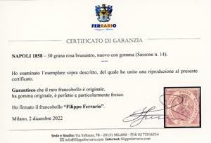 1858 - 50 grana rosa brunastro ... 