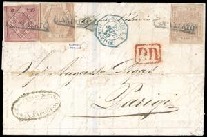 1859 - 20 grana carminio violaceo, falso per ... 