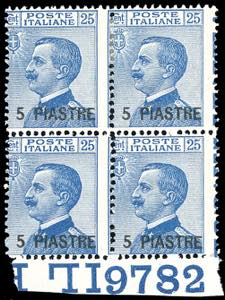 COSTANTINOPOLI 1921 - 5 piastre su 25 cent. ... 