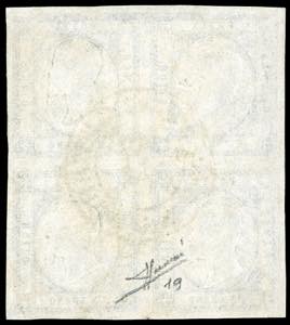 1861 - 1 grano nero (19), blocco ... 