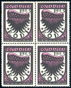 POSTA AEREA 1933 - 5 lire Ala stlizzata, II ... 