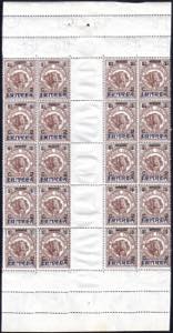 1924 - 2 cent. su 1 b, blocco di 20 ... 