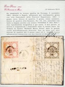 1861 - 5 grana rosso carminio, ... 