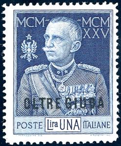 1925 - 1 lira azzurro Giubileo, dent. 13 1/2 ... 