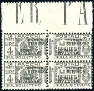PACCHI POSTALI 1926 - 4 lire, doppia ... 