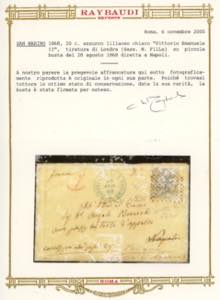 1868 - 20 cent. azzurro lillaceo ... 