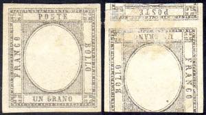 1861 - 1 grano nero (19), prova di macchina ... 