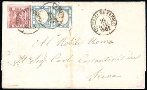 1861 - 1 grano rosa carminio, II tavola, ... 