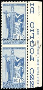 1924 - 1 lira Garibaldi, coppia verticale, ... 