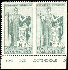 1924 - 2 lire Garibaldi (102), coppia ... 