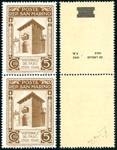 1943 - 5 cent. Caduta del fascismo, coppia ... 