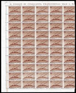 1946 - 1 lira Vedute, foglio completo di ... 