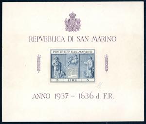 1937 - 5 lire Indipendenza, foglietto (1), ... 