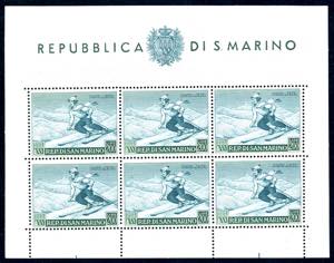 1953 - 200 lire Sciatrice, foglietto (15), ... 