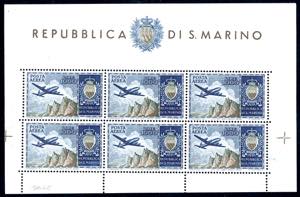 1954 - 1.000 lire Aereo, Veduta e Stemma, ... 